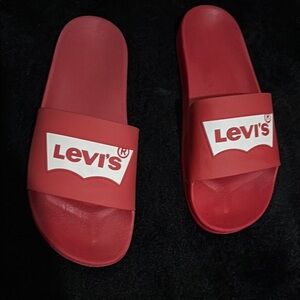 Levi's Red Slide Sandals